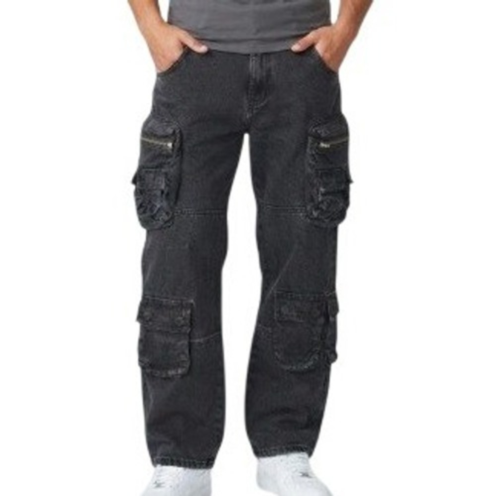 YoungLA Black Hella Pocket Cargo Jeans Size Medium